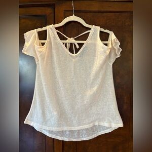Chic Cream Cold Shoulder Women's Blouse